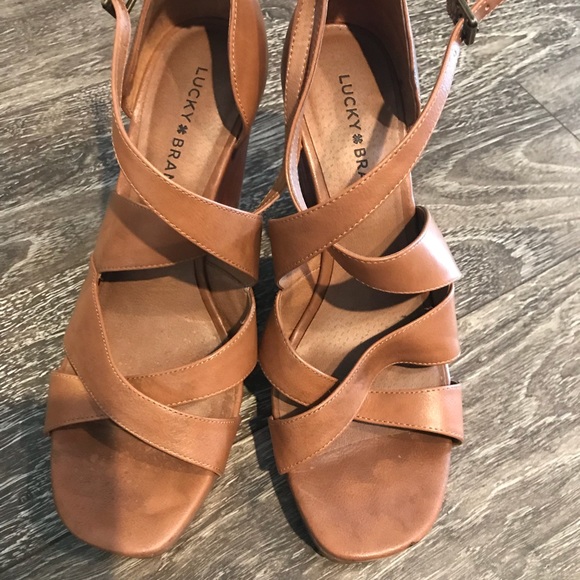 Lucky Brand Shoes - Lucky Brand Leather Wedge Sandals